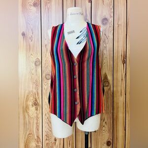 VTG 1990s Multicolor Bohemian Striped Vest